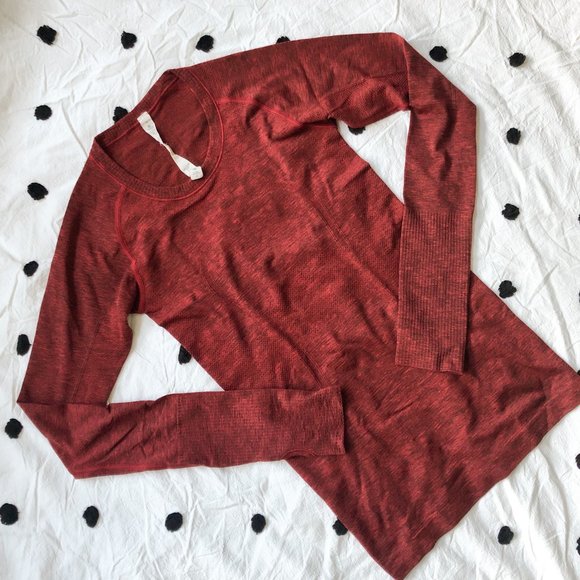 lululemon athletica Tops - Lululemon Swiftly Tech Long Sleeve Crew True Red/Black